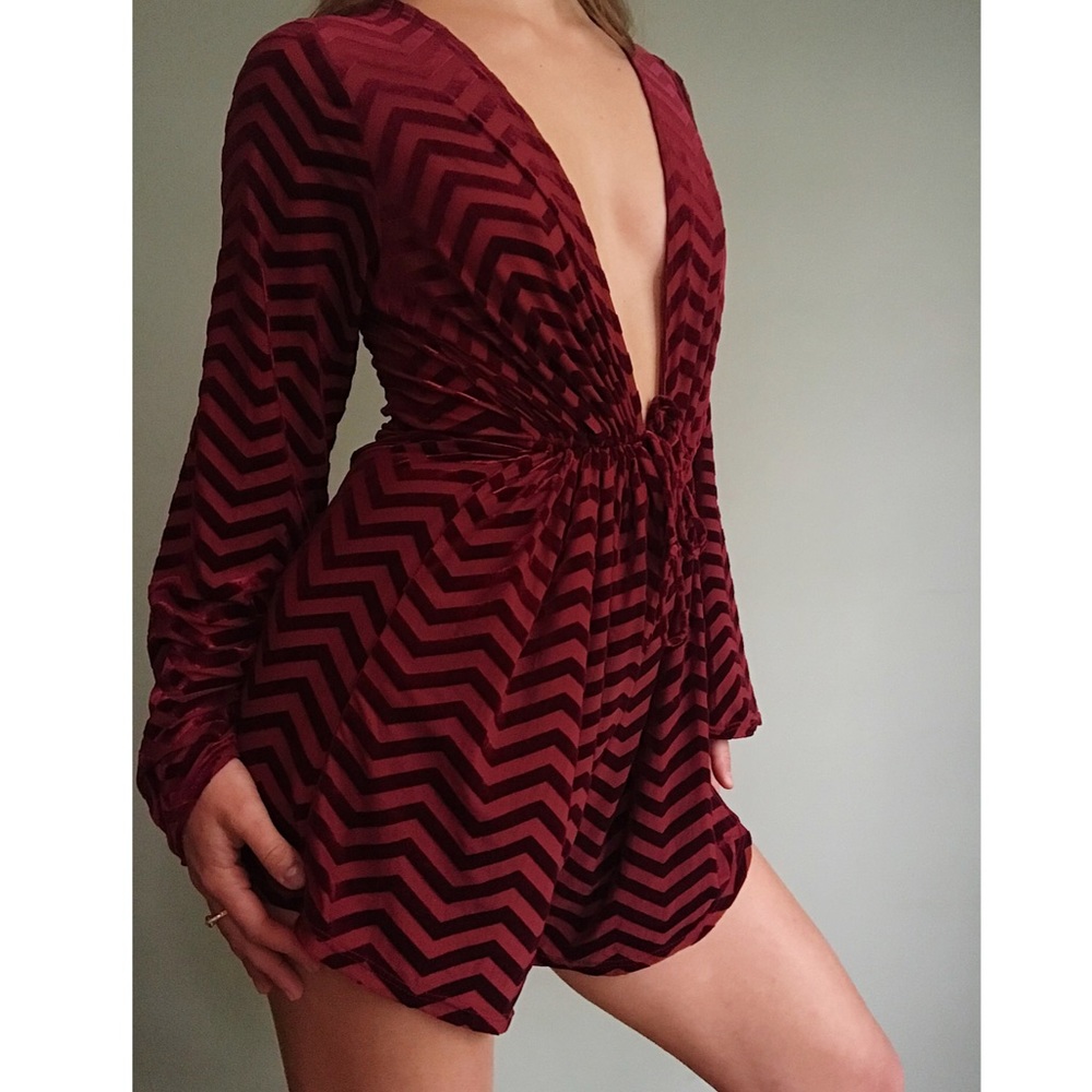 Velvet Red Romper